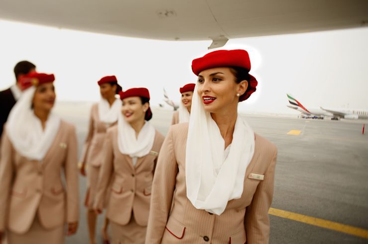 The first to present the modern flight attendants' uniforms are the Ai...