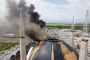 The dome of a mosque under construction in Turkey caught fire