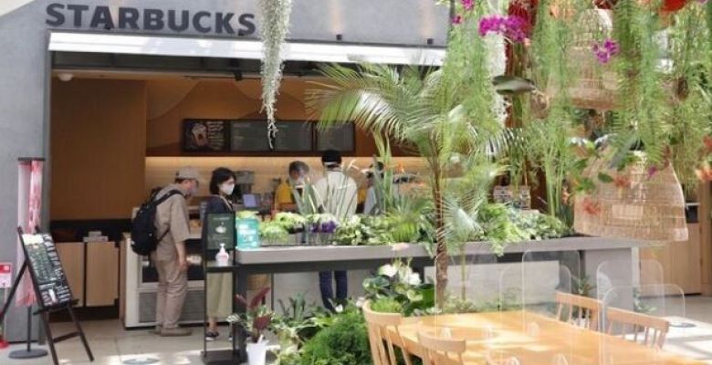 Japanese Starbucks Inside a Blooming Greenhouse