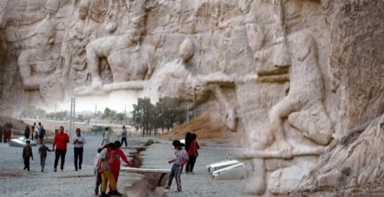 The crack in the ground in Naqsh-e Rostam