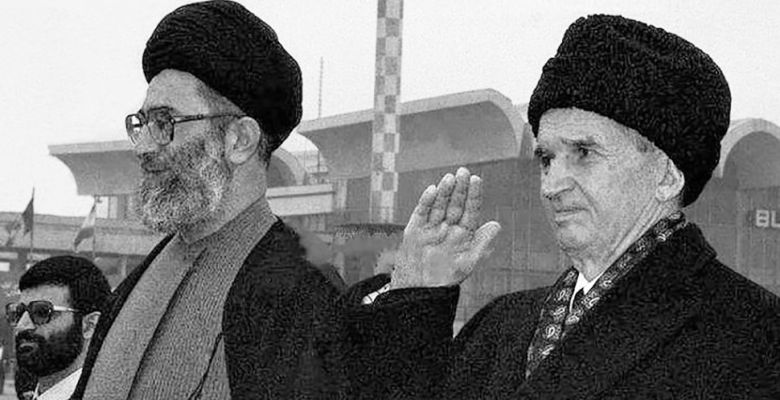 Meeting of two dictators, Ali Khamenei and Nicolae Ceausescu in Romania.